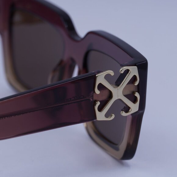 Off-White OERI14D MYSTIC 316E Sunglasses Burgundy Square Frame, Brown Lenses - Picture 8 of 9